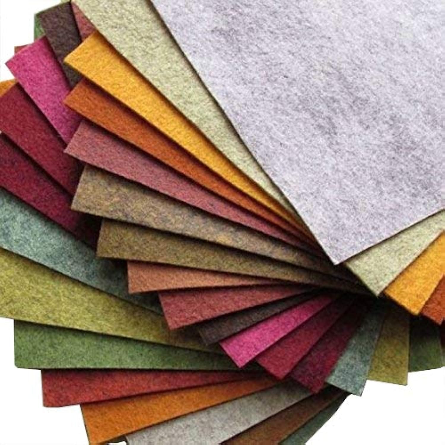 21 Felt Sheets – 12X12 inch Fall Colors Collection – Made in USA – Merino Wool B