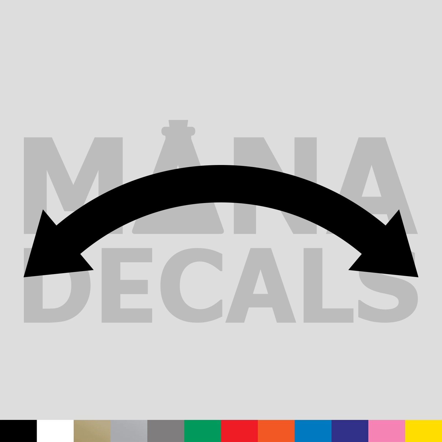 Arrow Curved Left and Right Vinyl Die Cut Decal Sticker – Rotate Rotation Point