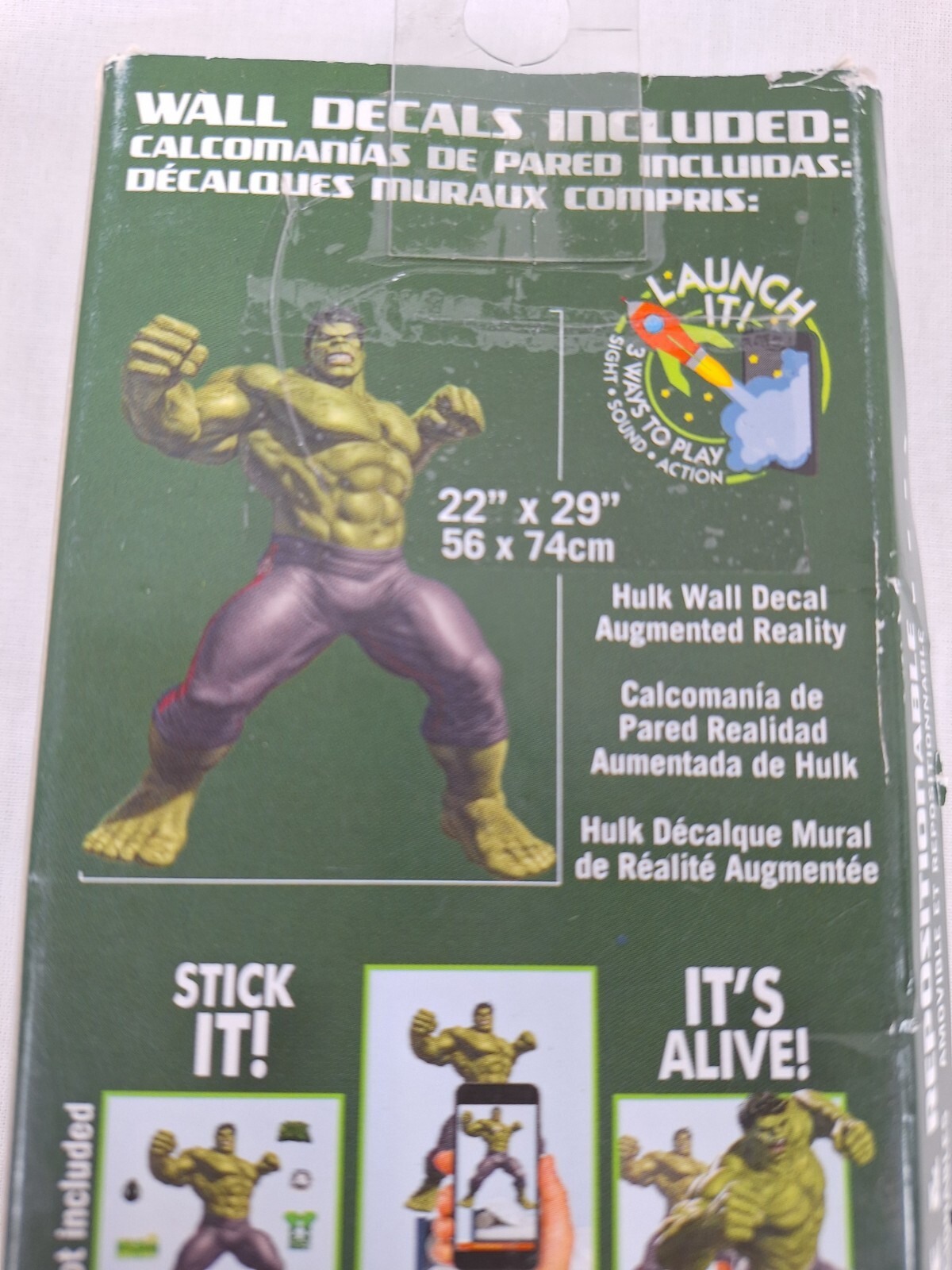 Marvel Incredible Hulk Wall Decal with 3D Augmented Reality Interaction