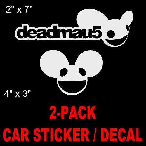 (2) Deadmau5 inspired VINYL STICKER CAR DECALS poster skrillex dubstep fan made