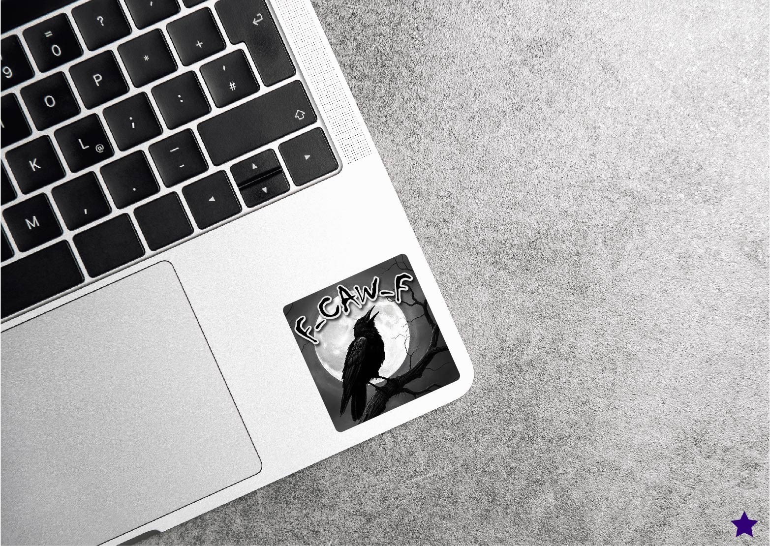 F-Caw-F Decal Sticker Caw Raven Full Moon F Off Halloween Crow Goth Funny Dark