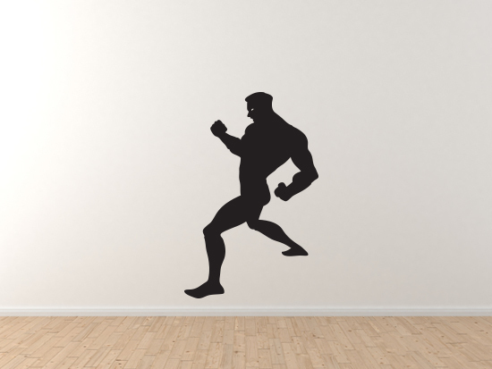 Comic Book Style – Super Hero Silhouette Power Pose Version 6 – Vinyl Wall Decal