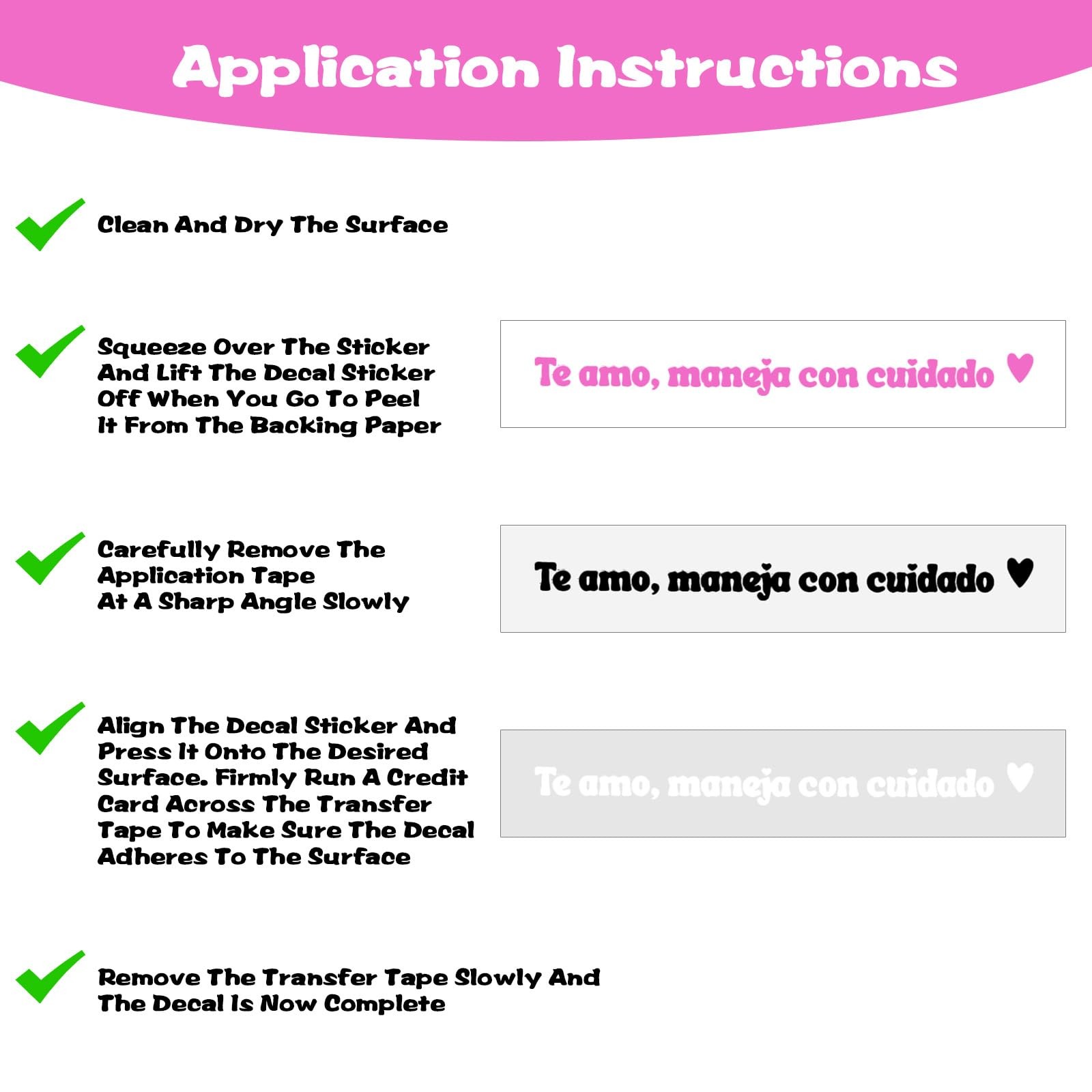 LXUEJIE 15 PCS Te amo maneja con cuidado Inspirational Message Decal, 3 Color…