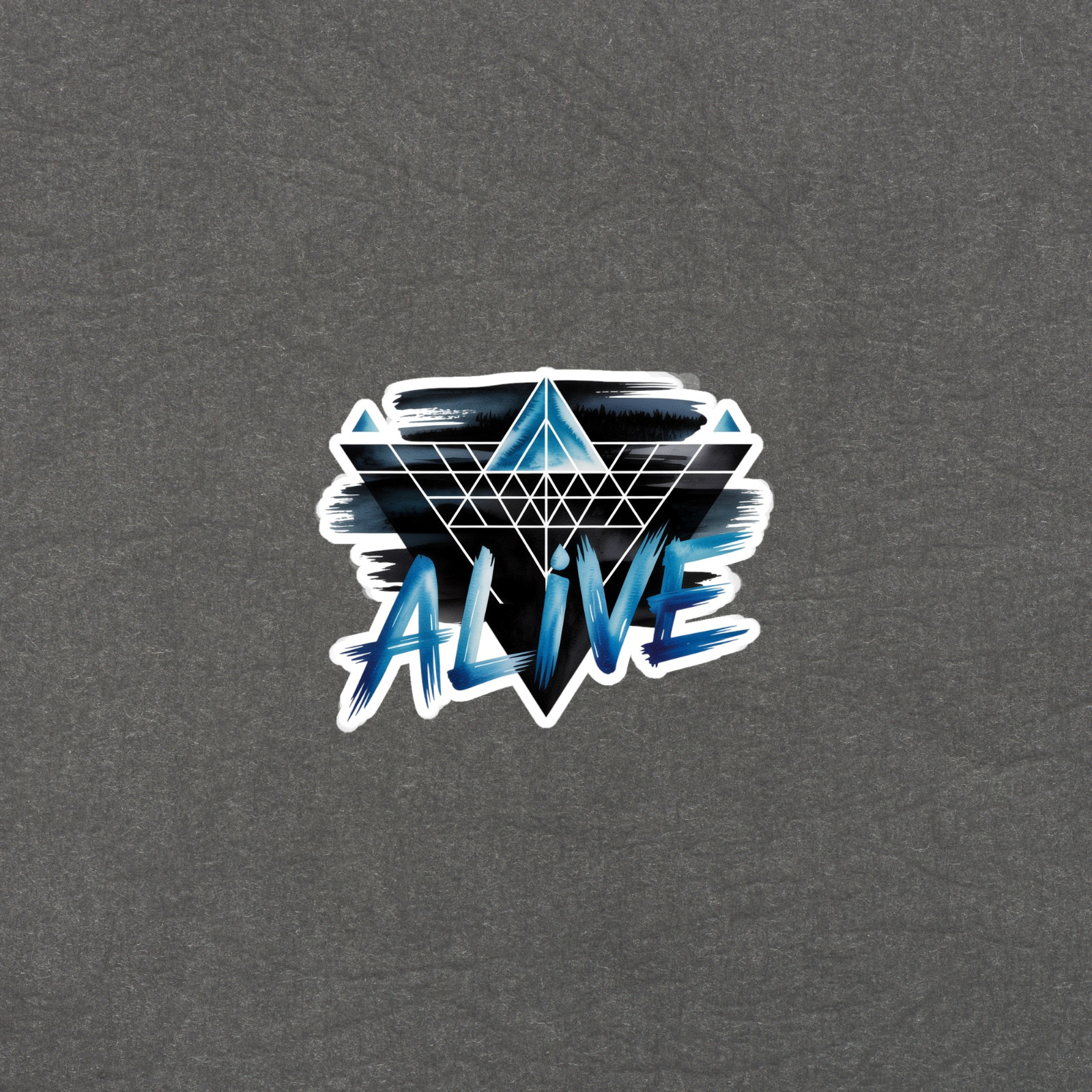 Geometric Alive Blue Abstract Art Motivational Sticker #6176
