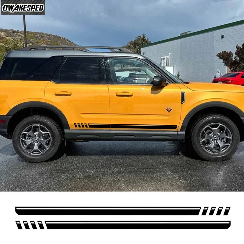 Aftermarket First Edition Carbon Fiber Door Side Stripe Decal for Ford Bronco 4-