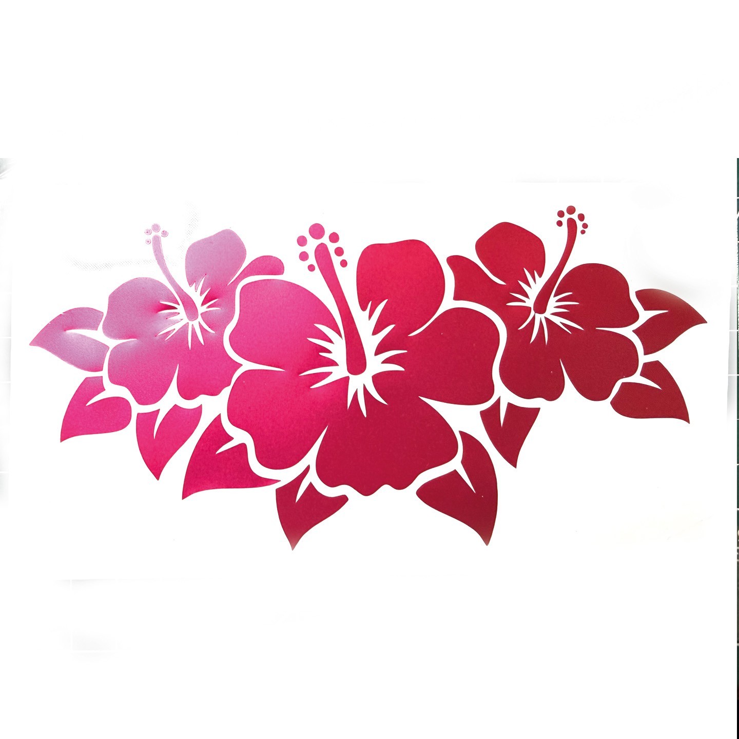 Hibiscus Flower Car Decal Tropical Floral Vinyl Sticker Waterproof Laptop Window