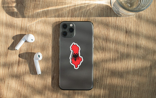 Albania Map Flag Sticker Decal