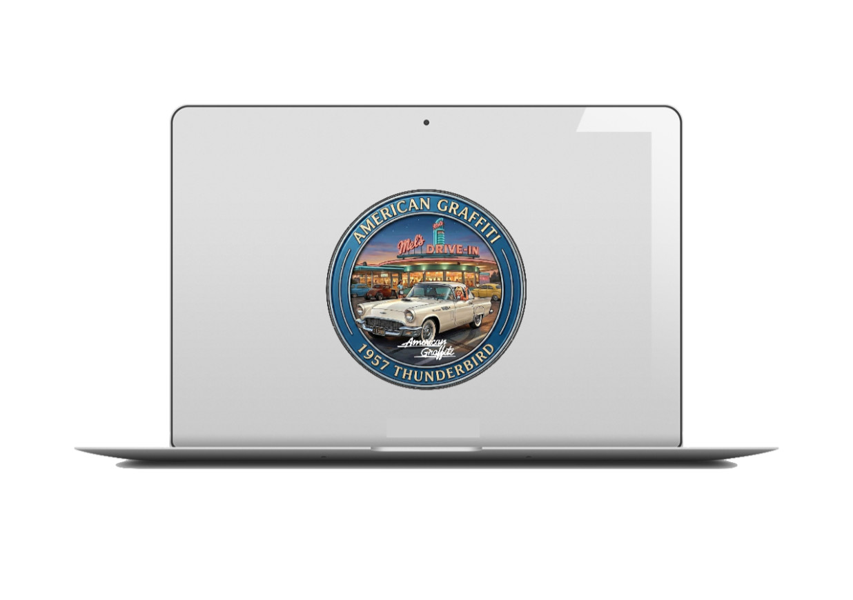 Car Classics – American Graffiti '55 Thunderbird 4" Handmade Vinyl Decal Cooler