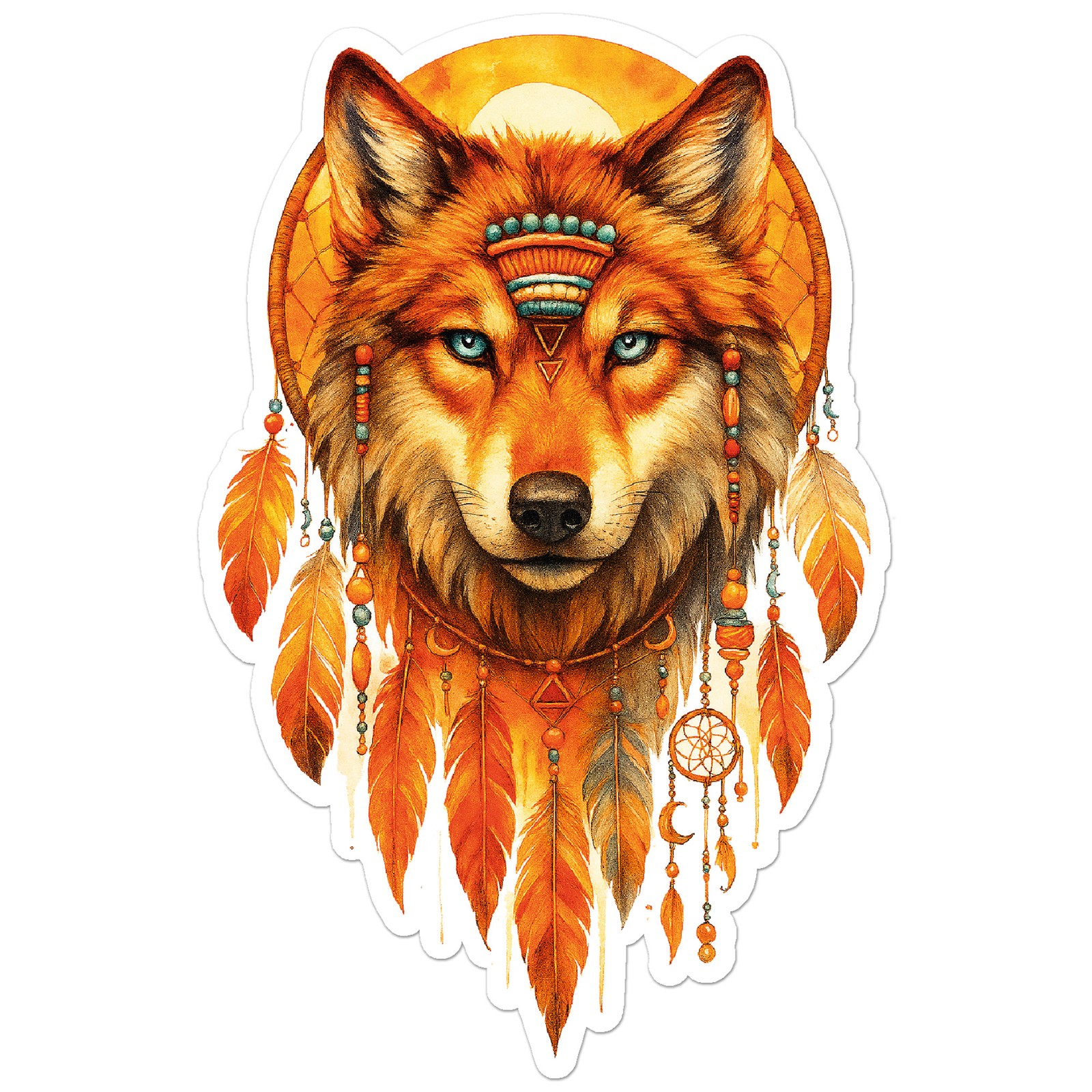 SunWolf Dream Catcher – Vinyl Decal Sticker – Car Window – ebn20022