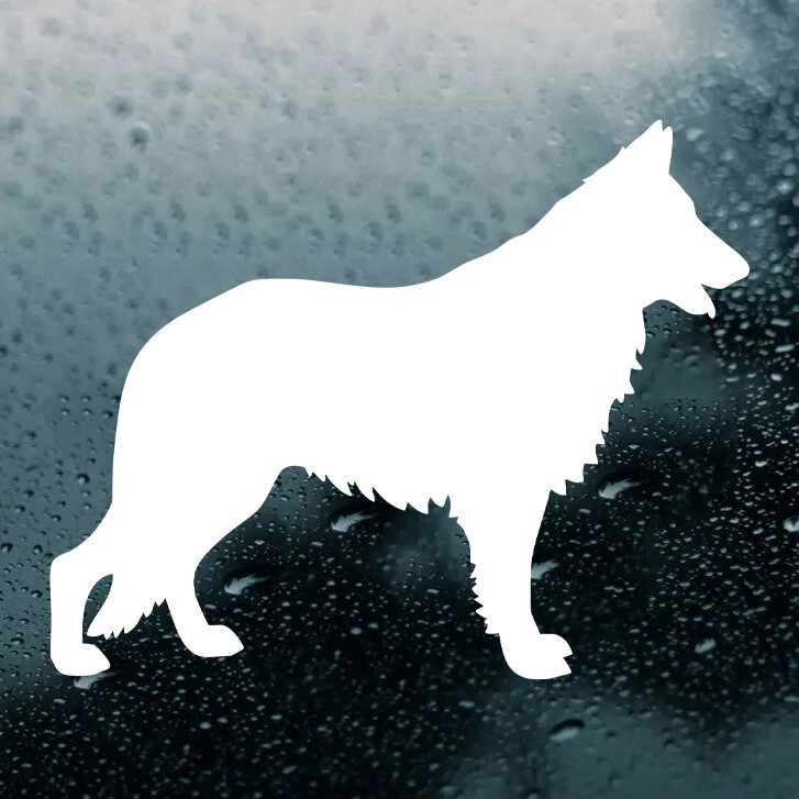 German Shepherd Heartbeat Vinyl Decal V4 | Alsatian Dog Puppy | Die Cut Sticker