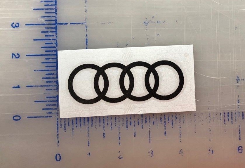 Audi Rings Decal 3", 4" 5" 6" Glove box, console, window bumper dash board Auto