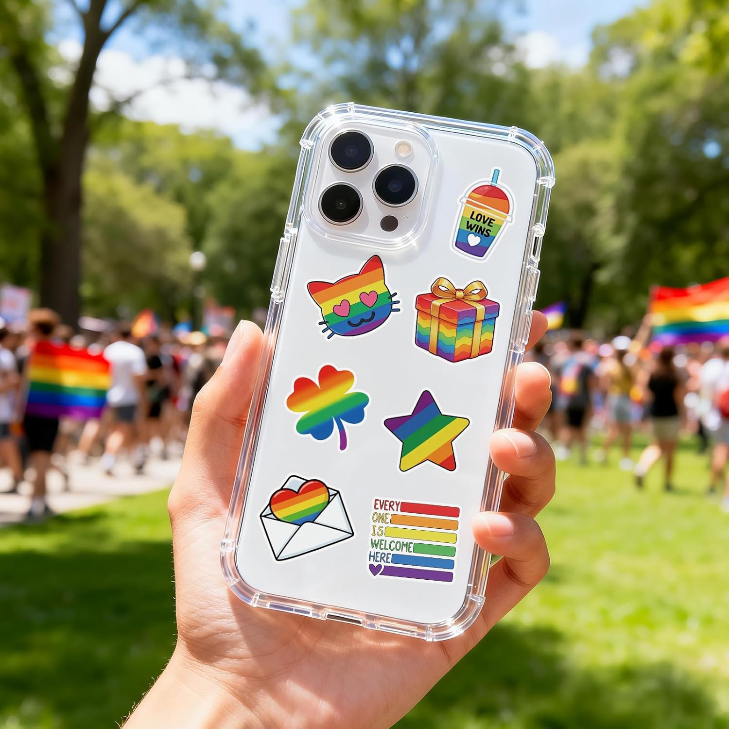 300Pcs Pride Stickers LGBTQ Pride Stickers Rainbow Vinyl Decals Pride Celebrate