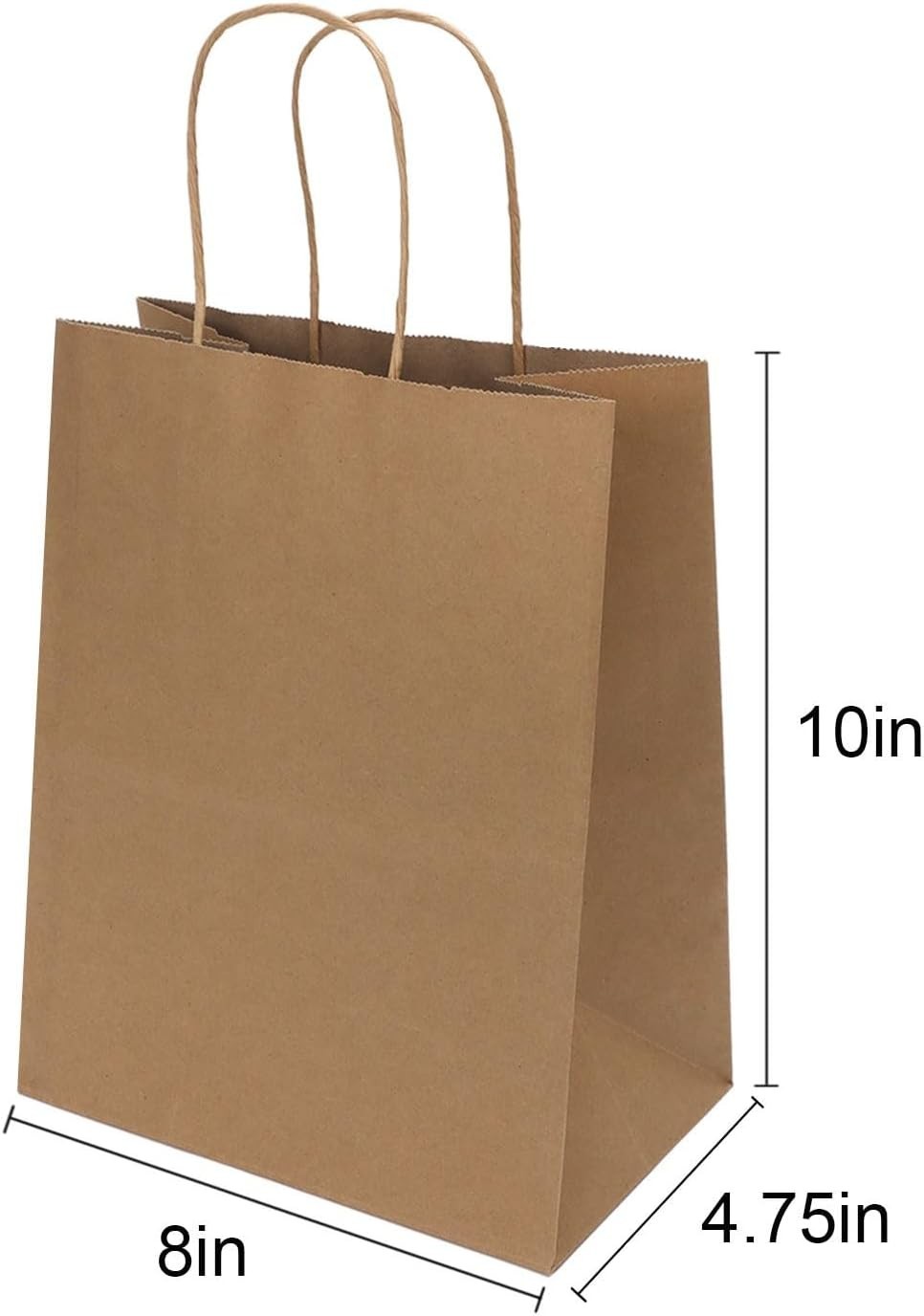 200 Pack 8×4.75×10 Inch Medium Brown Paper Bags with Handles Bulk, Joybe Kraft P