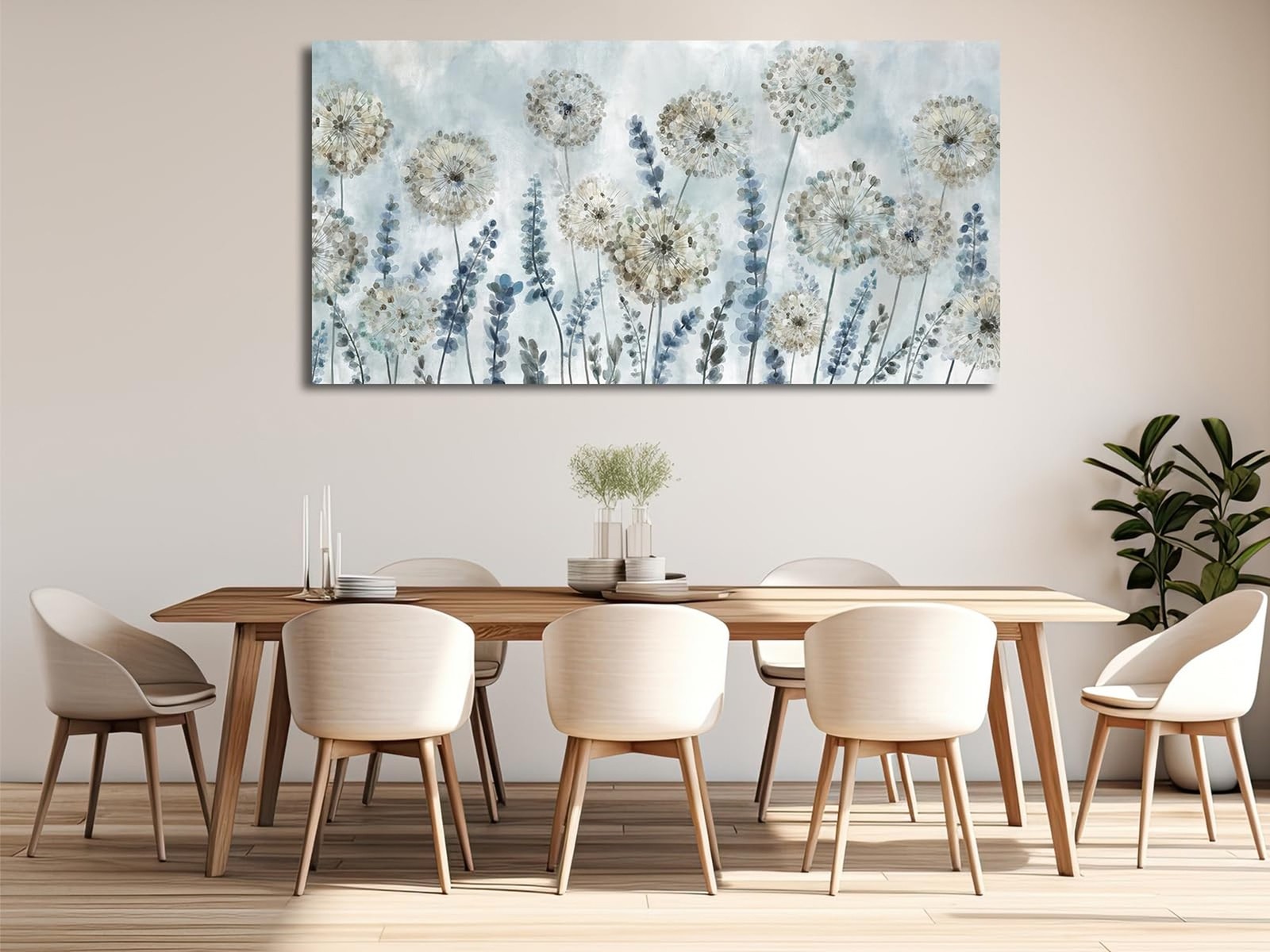VEAEE Farmhouse Canvas Wall Art – Flowers Dandelion Wall Pictures,Living Room…