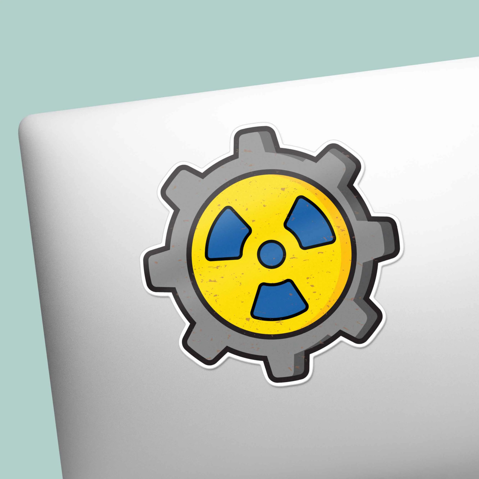 Nuclear Gear Post Apocalyptic Gaming Sticker – Cool Video Game Decal for Laptop