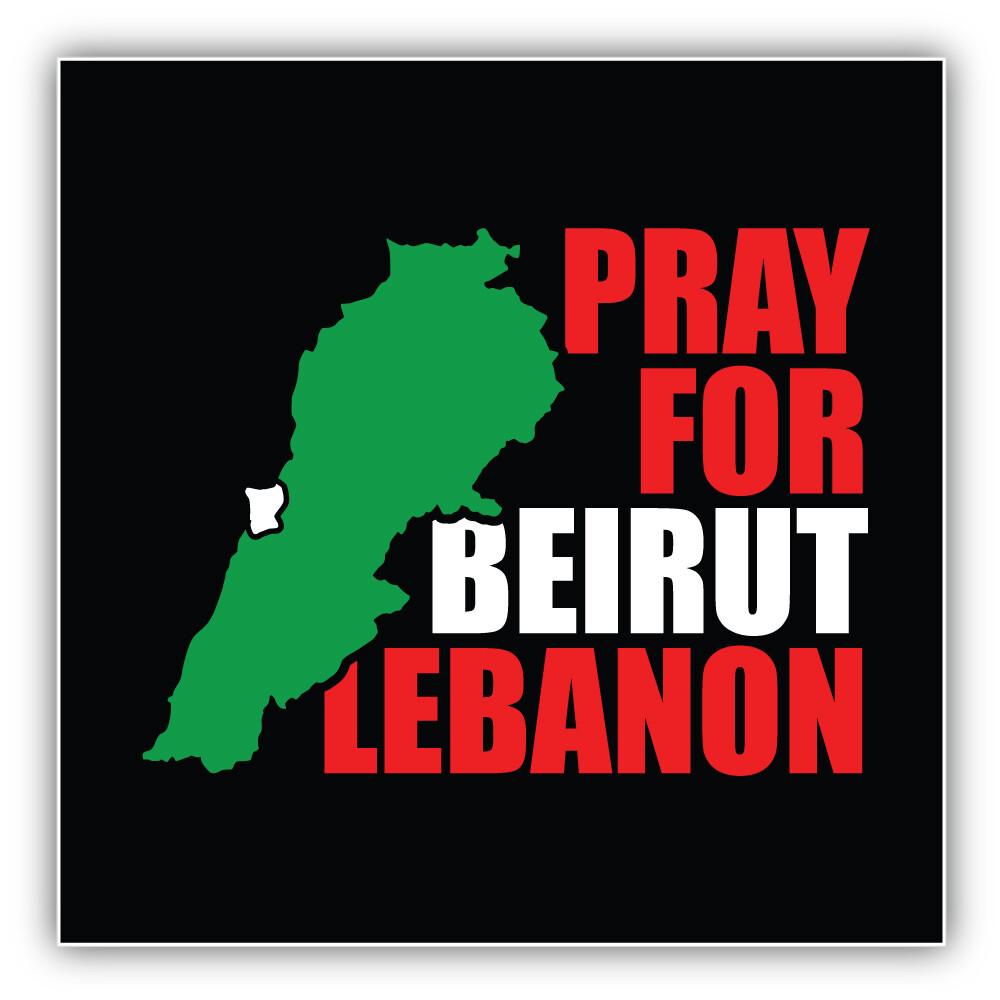 Pray For Beirut Lebanon Flag Vinyl Sticker Decal
