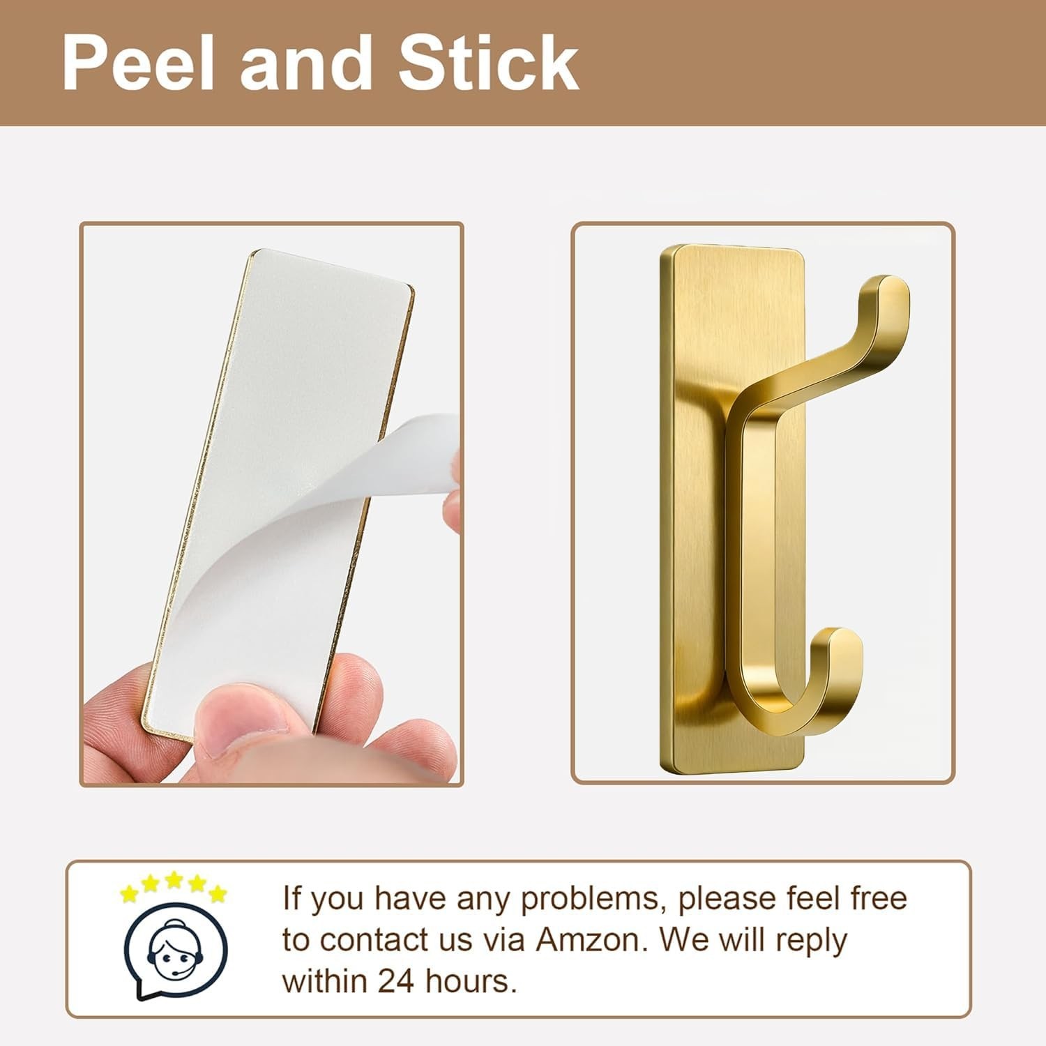 pickpiff Self Adhesive Hooks, Extra Sticky 10LB (Max), Heavy Duty Stainless, …