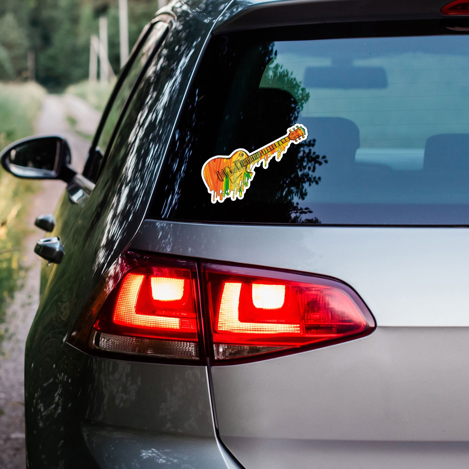 Melting Guitar – Vinyl Decal Sticker – Car Window Laptop – ebn8716
