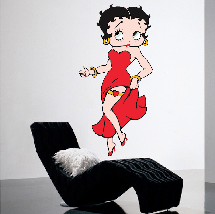 Betty Boop Wall Decal Pinup Cartoon Popular Art Vinyl Removable Mural, b01
