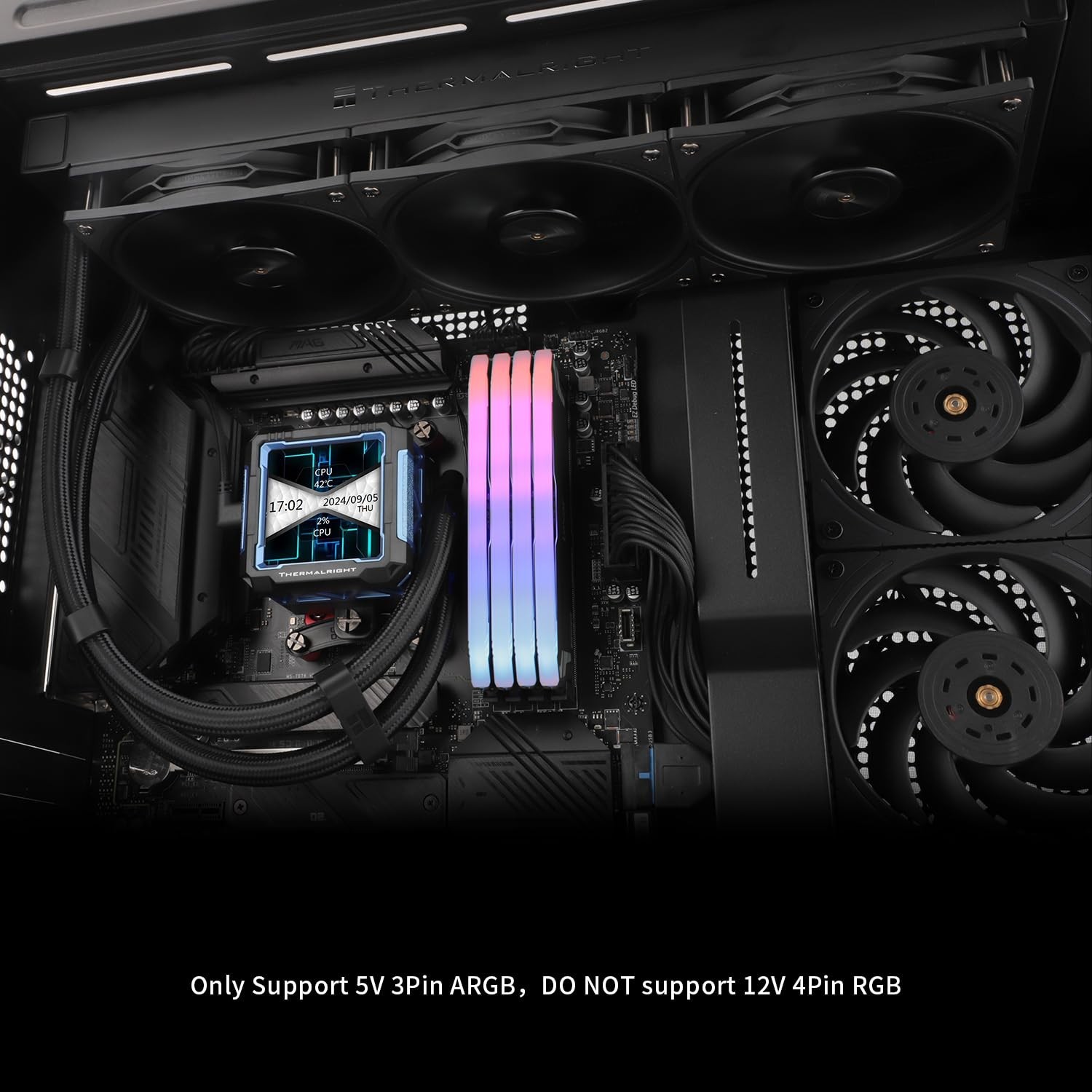 FW PRO 360 Black-360mm AIO CPU Liquid Cooler,IPS LCD Screen…