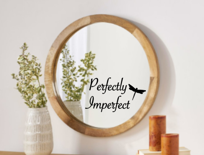 Perfectly Imperfect Dragonfly Vinyl Decal Bumper Sticker Car Window Mirror Wall
