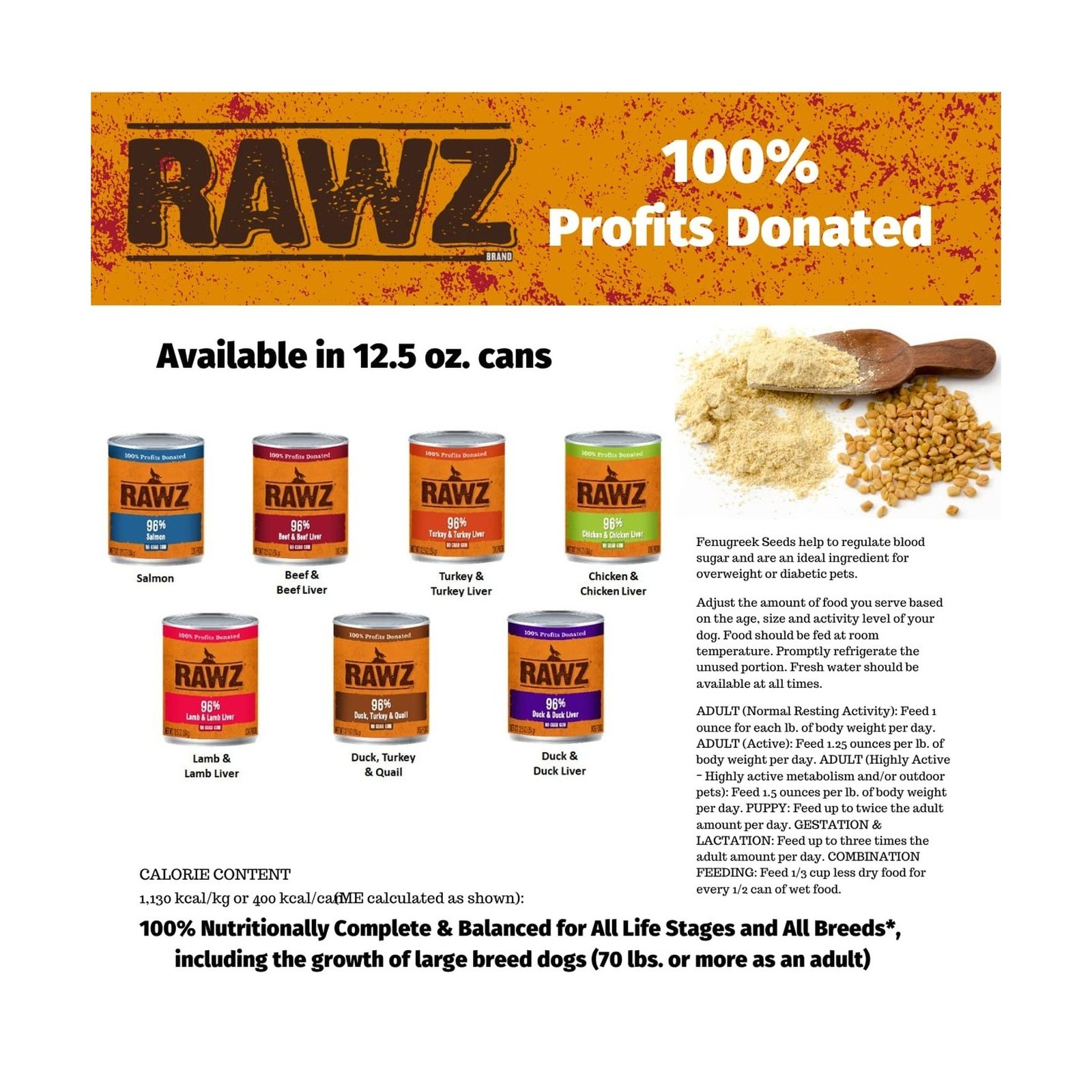 Rawz 96% Meat Canned Wet Food for Dogs 12 Pack/ 12.5 oz. Cans (Chicken/Chicke…