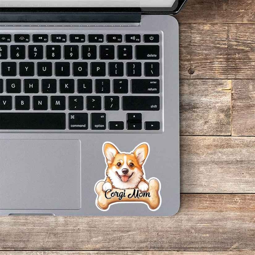 Corgi Mom, Pets, Dogs, Sticker, Peel N' Stick, Different Sizes