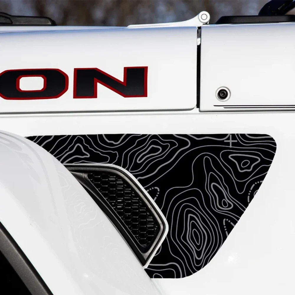 Aftermarket Jeep Wrangler JL / JLU & Gladiator JT Topographic Fender Vent Decal
