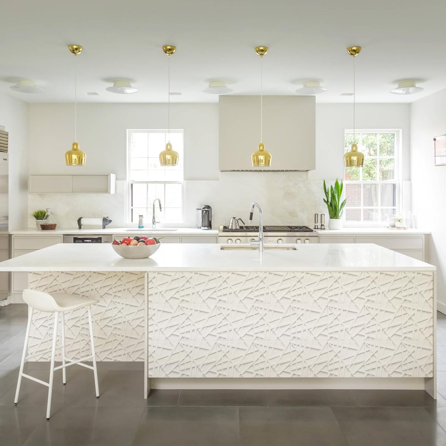 33 Pack 3D Wall Panels for Interior Wall Decor 12"x12" White Accent Textured