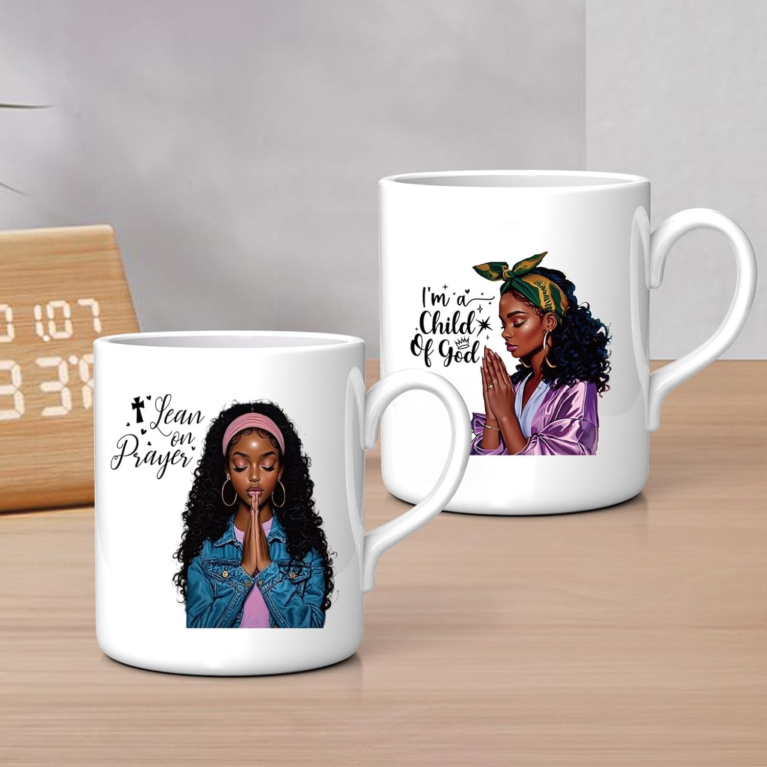 20Pcs Black Girl Pray UV DTF Cup Wraps Inspirational Waterproof Transfer Decals