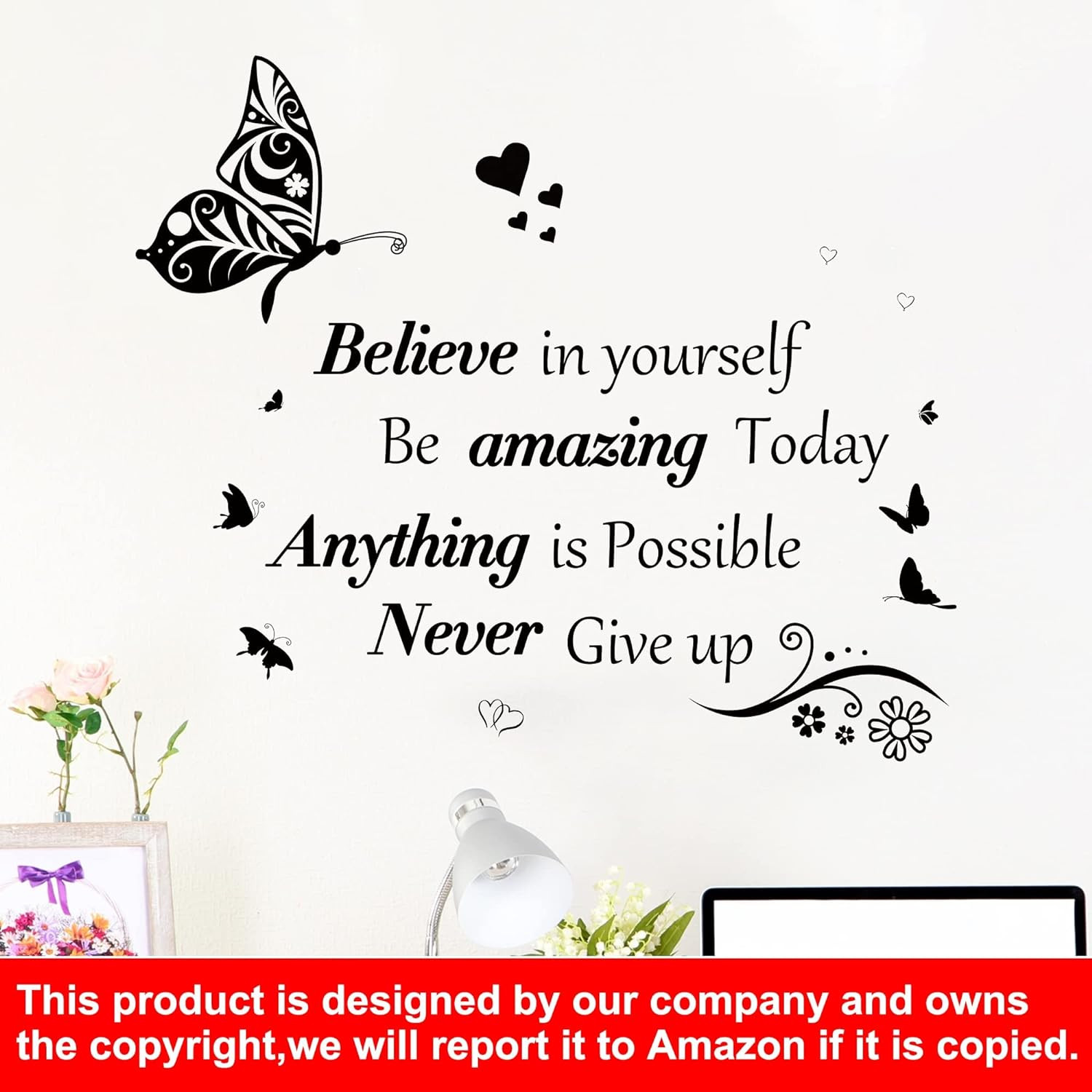 Inspirational Wall Stickers Quotes Letter Wall Art Stickers Motivational Removab