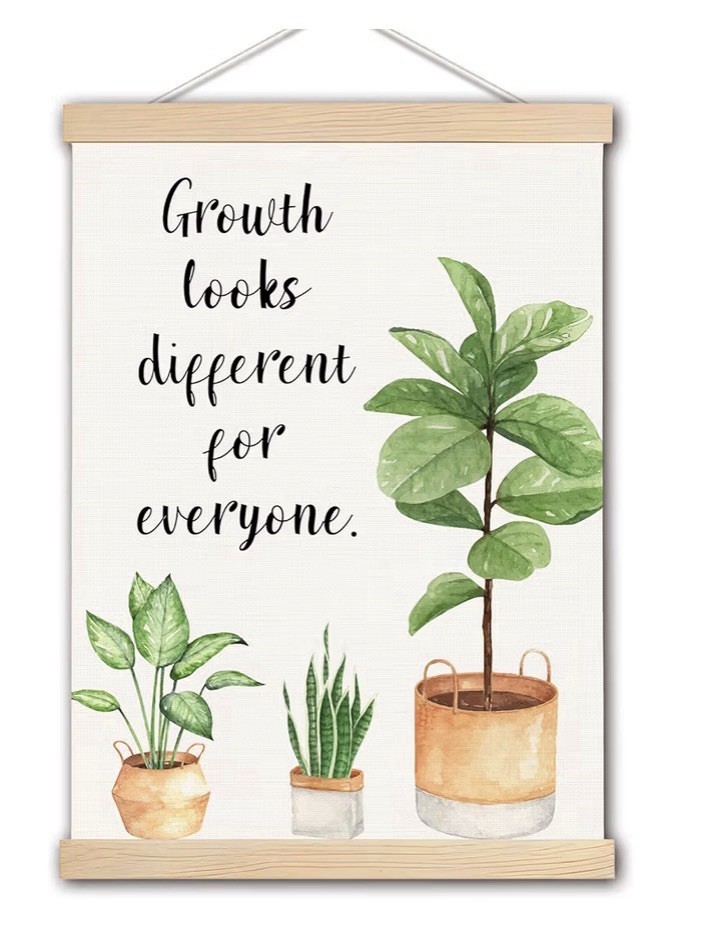 Growth Looks Different For Everyone Wall Hanger Motivational Wall Art. NIP