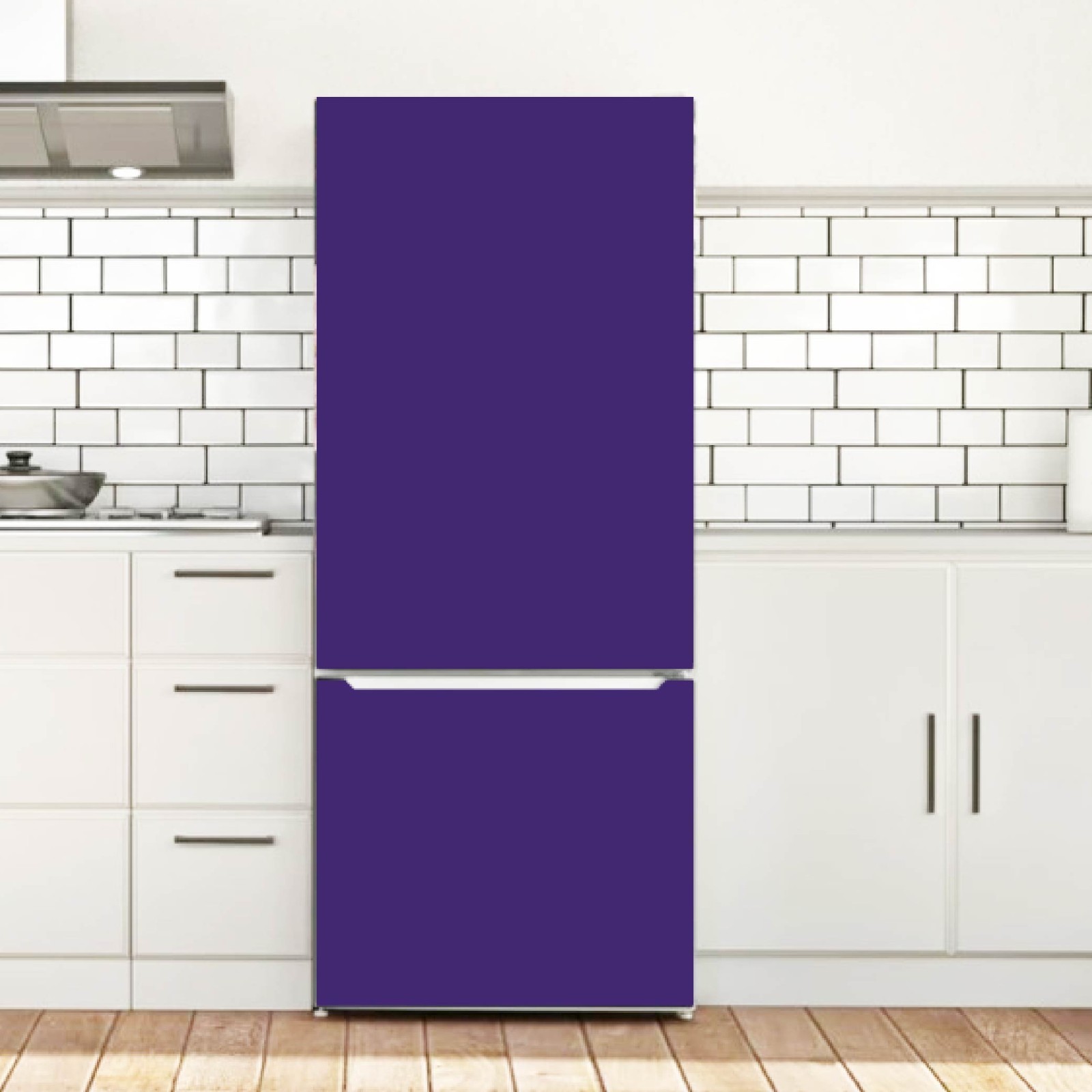 Violet Solid Color Refrigerator Skin Easy Apply Vinyl Wrap