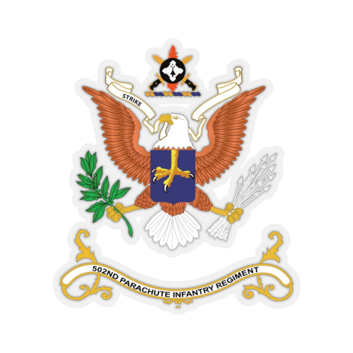 Kiss-Cut Stickers – Army – Regimental Colors – 502nd Parachute Infantry Regiment