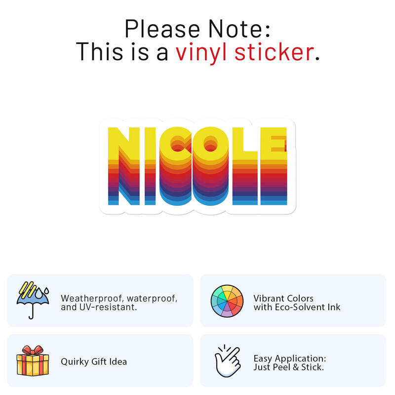 Rainbow Nicole Name – Car Bumper Sticker Vinyl Art Decal