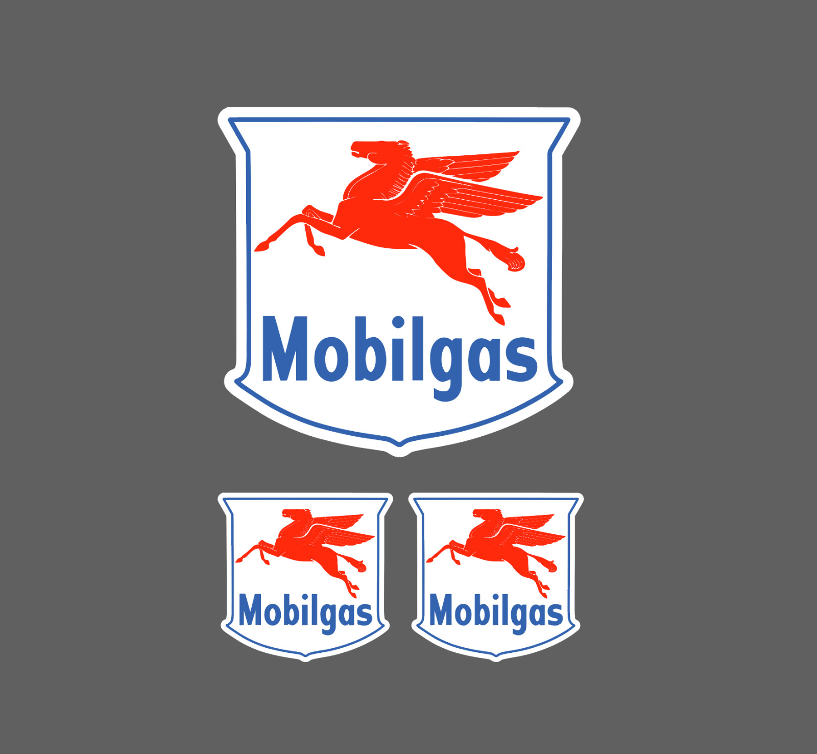 Mobilgas Mobil Gas Badge Oil Vintage Vinyl Decal Sticker 3 for 1 – Choose size