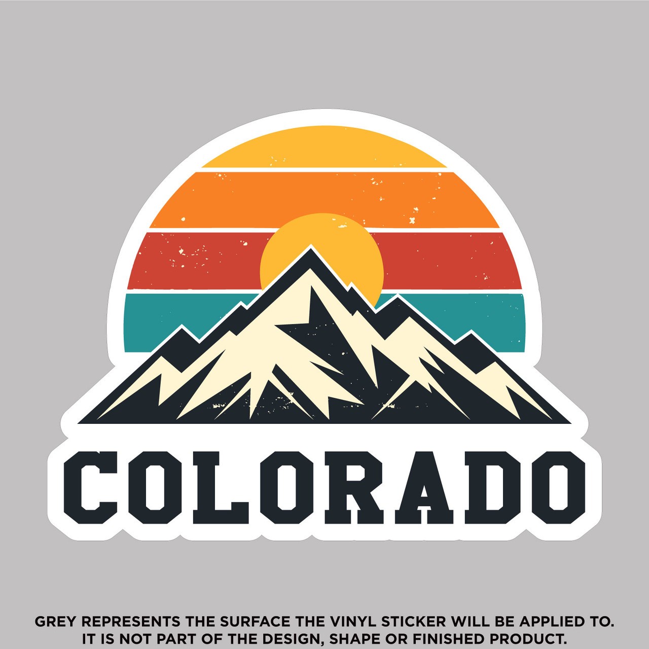 Sunset With Colorado Text, High quality vinyl sticker