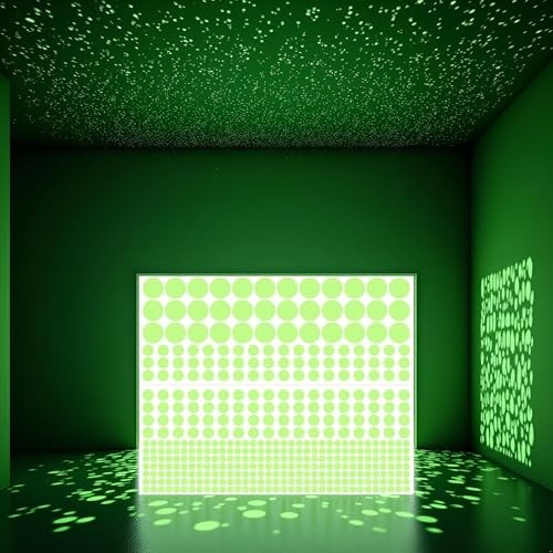 1 Sheet Glow in The Dark Wall Stickers, 407 Pcs Removable Dots White