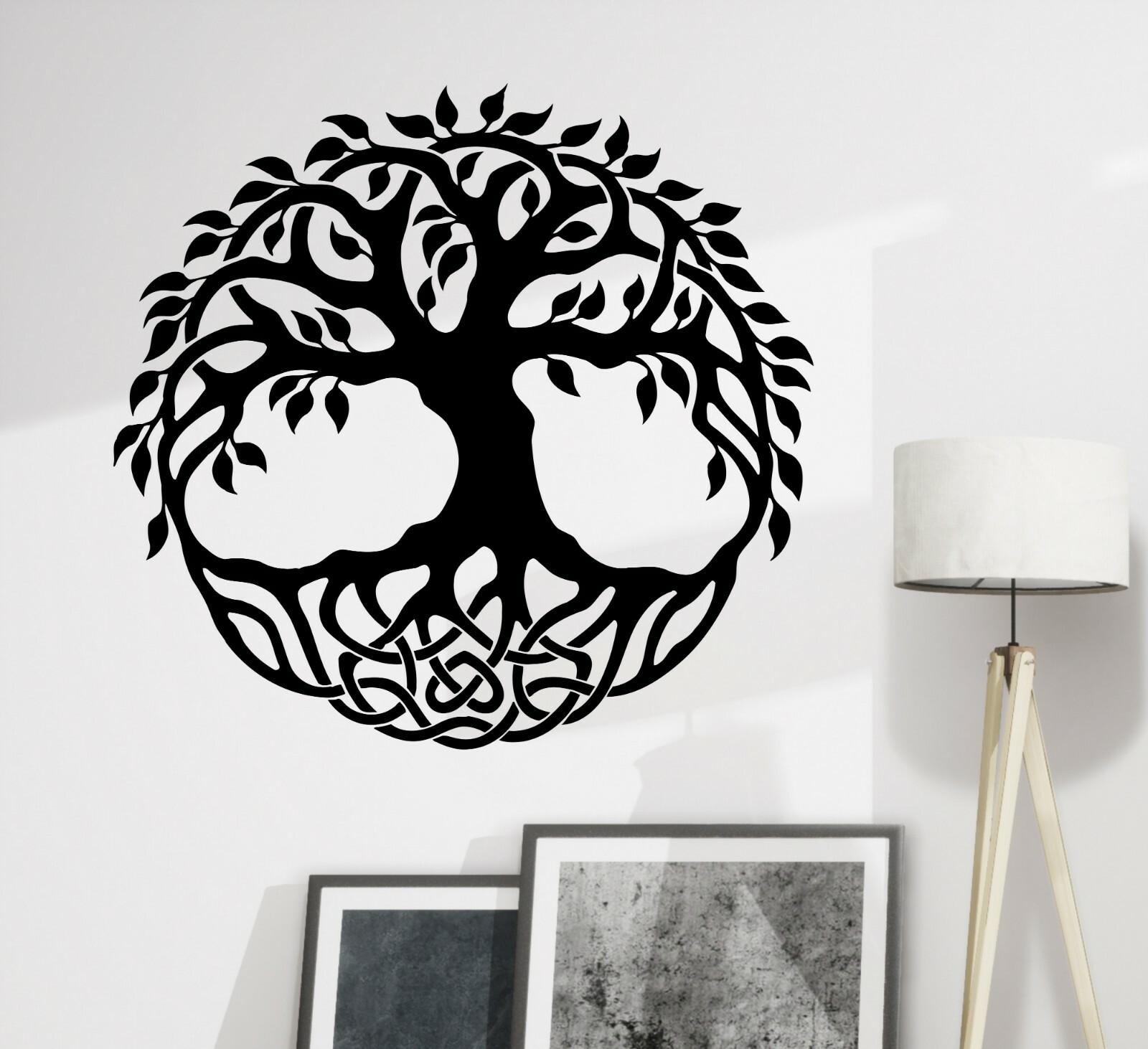 Wall Decal Tree Of Life Plant Circle Pattern Vinyl Sticker (ed2176)