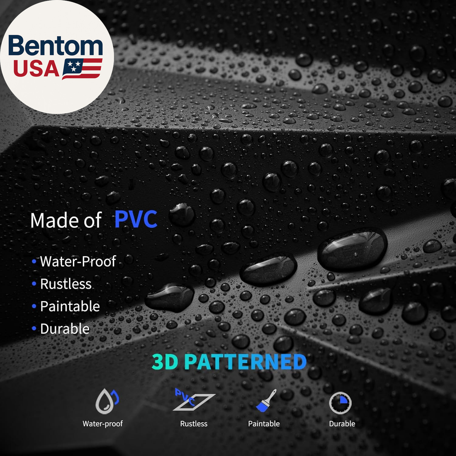 33 Pack 3D Wall Panel Diamond for Interior Wall Décor, PVC Flower Textured Wall