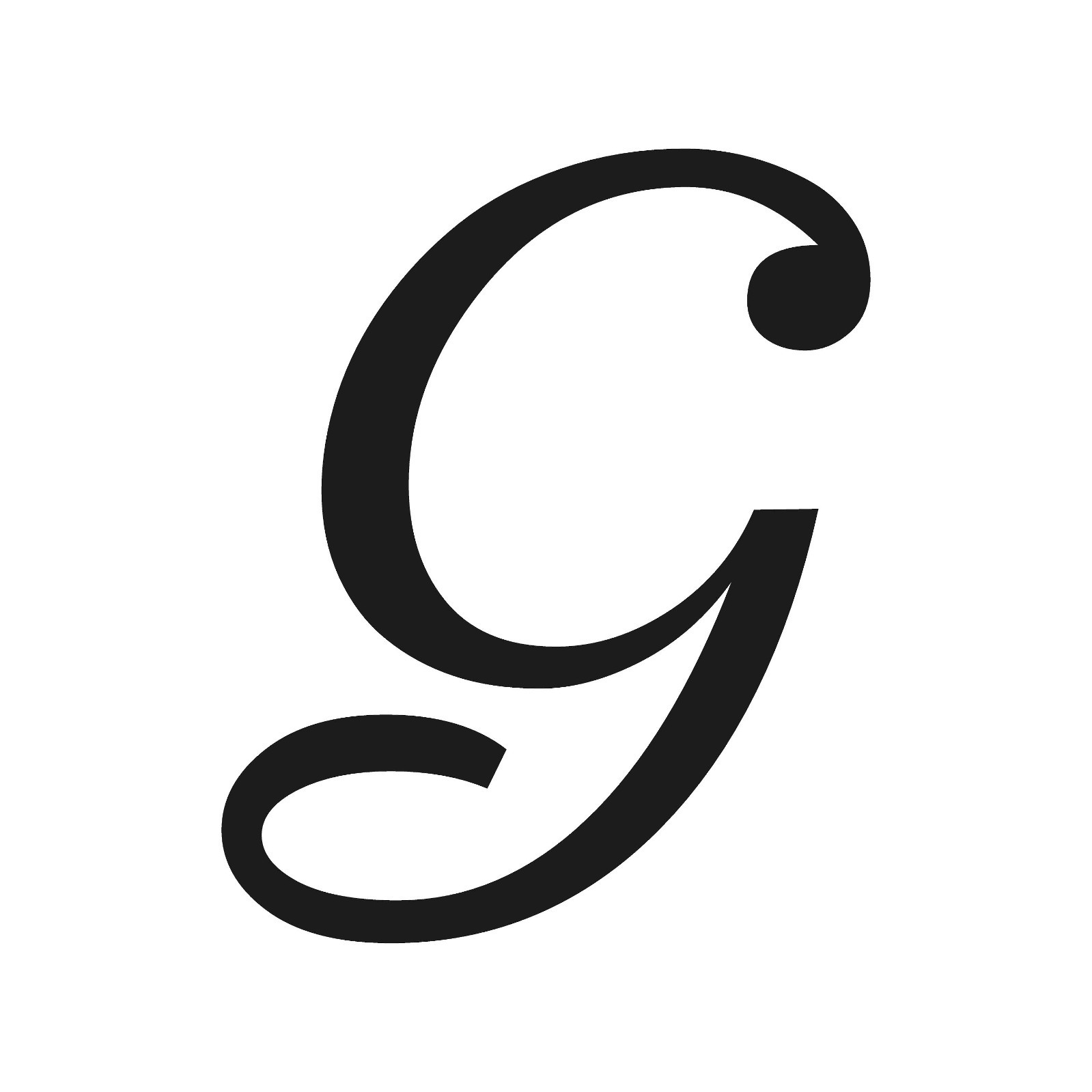 Script Letter G Initial Font Vinyl Sticker Decal Monogram Elegant