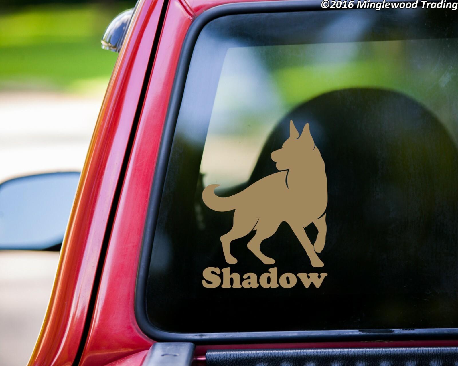 GERMAN SHEPHERD with Personalized Name Vinyl Decal Sticker -V3- Dog GSD Puppy