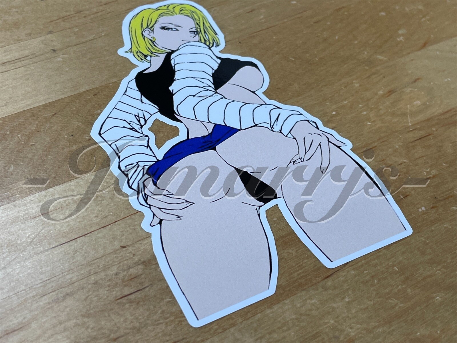 Dragon Ball Z Anime Android 18 Sticker Decal Custom slap pinup girl lewd dbz 6