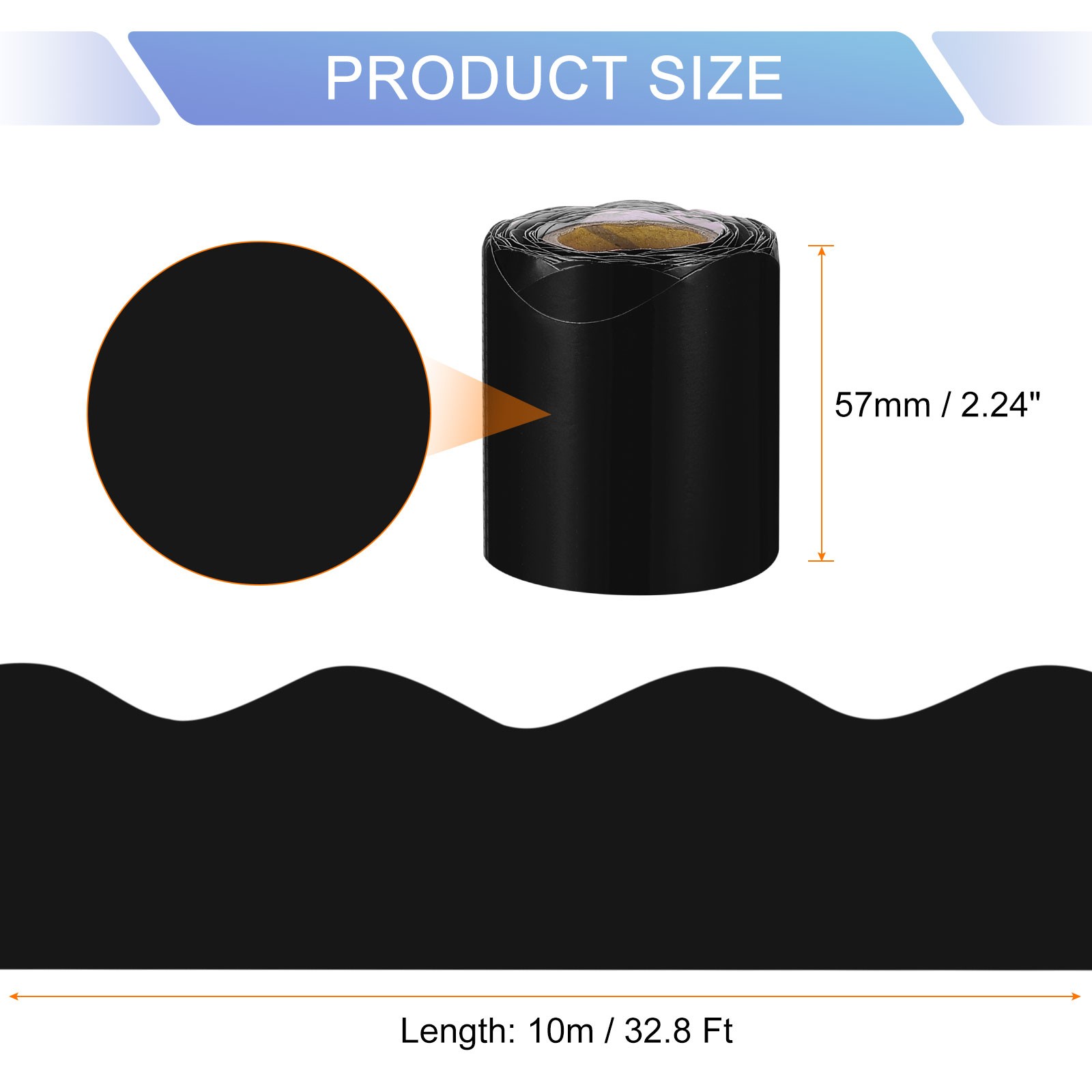 Bulletin Board Border, 32.8Ft x 2.24Inch Classroom Border Trim, Black