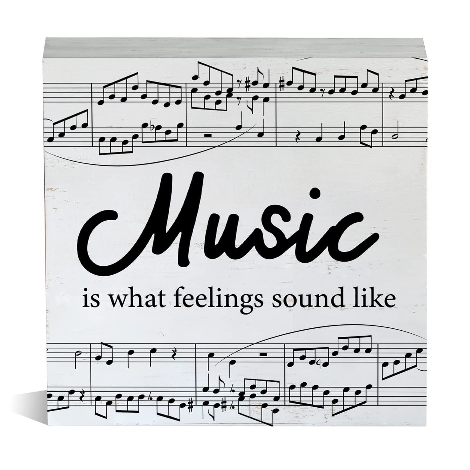 Music Lover Gift for Teacher Musician Music is What Feelings Sound Like Woode…