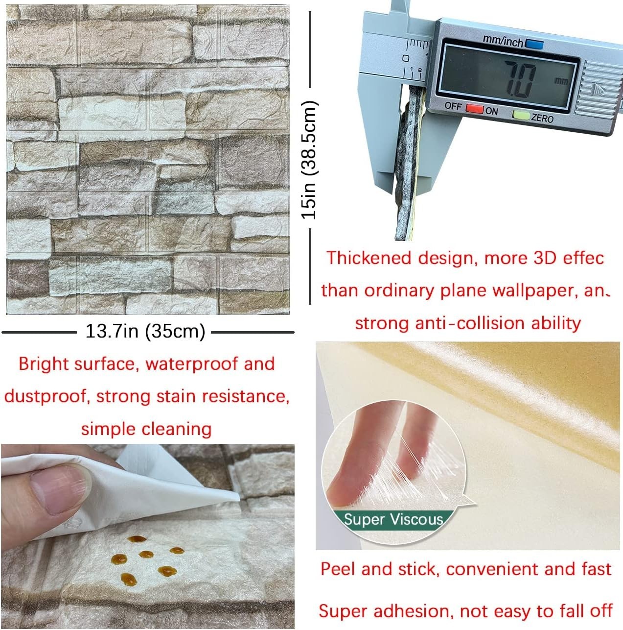 Waterproof 3D Faux Stone Wall Panels – Easy Installation, Elegant Design**/-