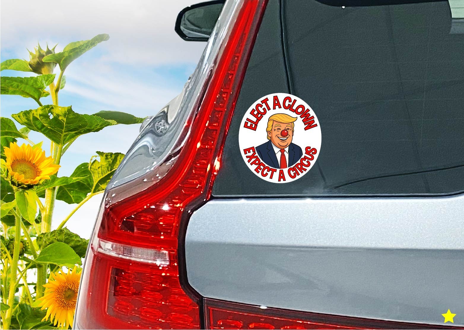 Anti Trump Elect a Clown Expect Circus Decal Sticker Nose MAGA Political Newsom