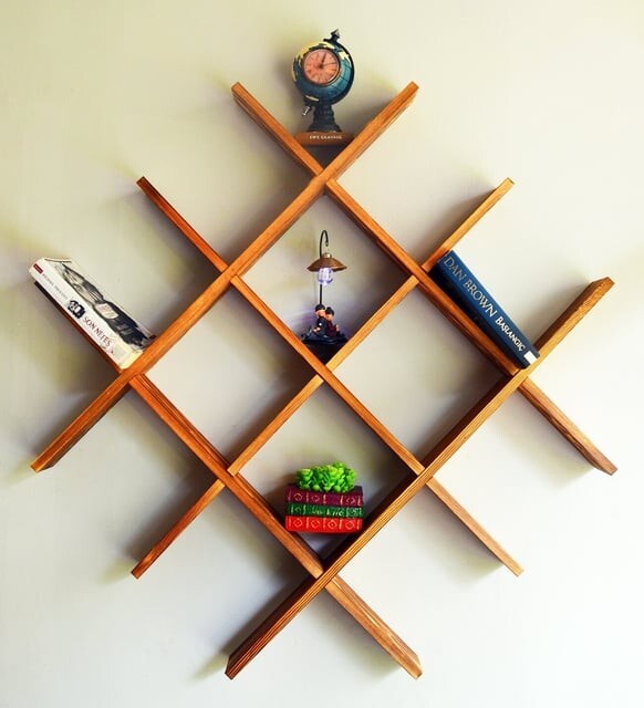 Wooden Multiple Decorative Wall Shelf 86 cm , Home Decor