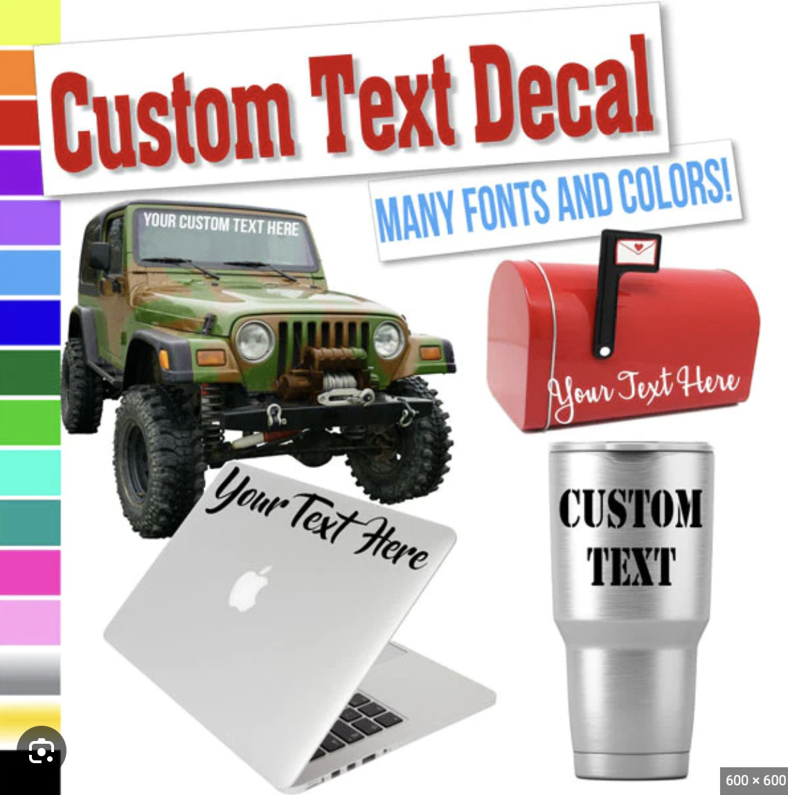 Custom Personalized Vinyl Lettering Name Decal Sticker Car Window Tumbler Flask