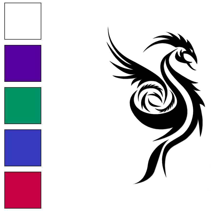 Phoenix Dragon, Vinyl Decal Sticker, Multiple Colors & Sizes #6634